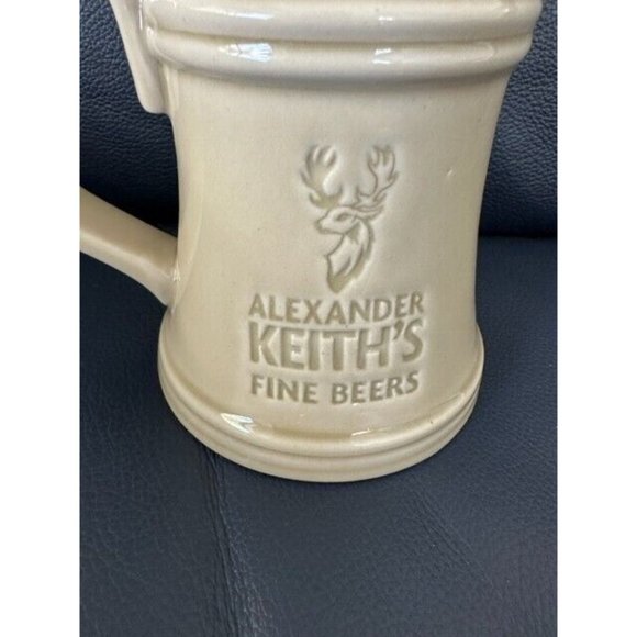 Vintage Alexander Keith's Fine Beer Stein Ceramic Advertising Pottery Mug Beige - Picture 2 of 4